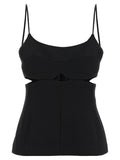 Victoria Beckham Cut-Out Tank Top — Black