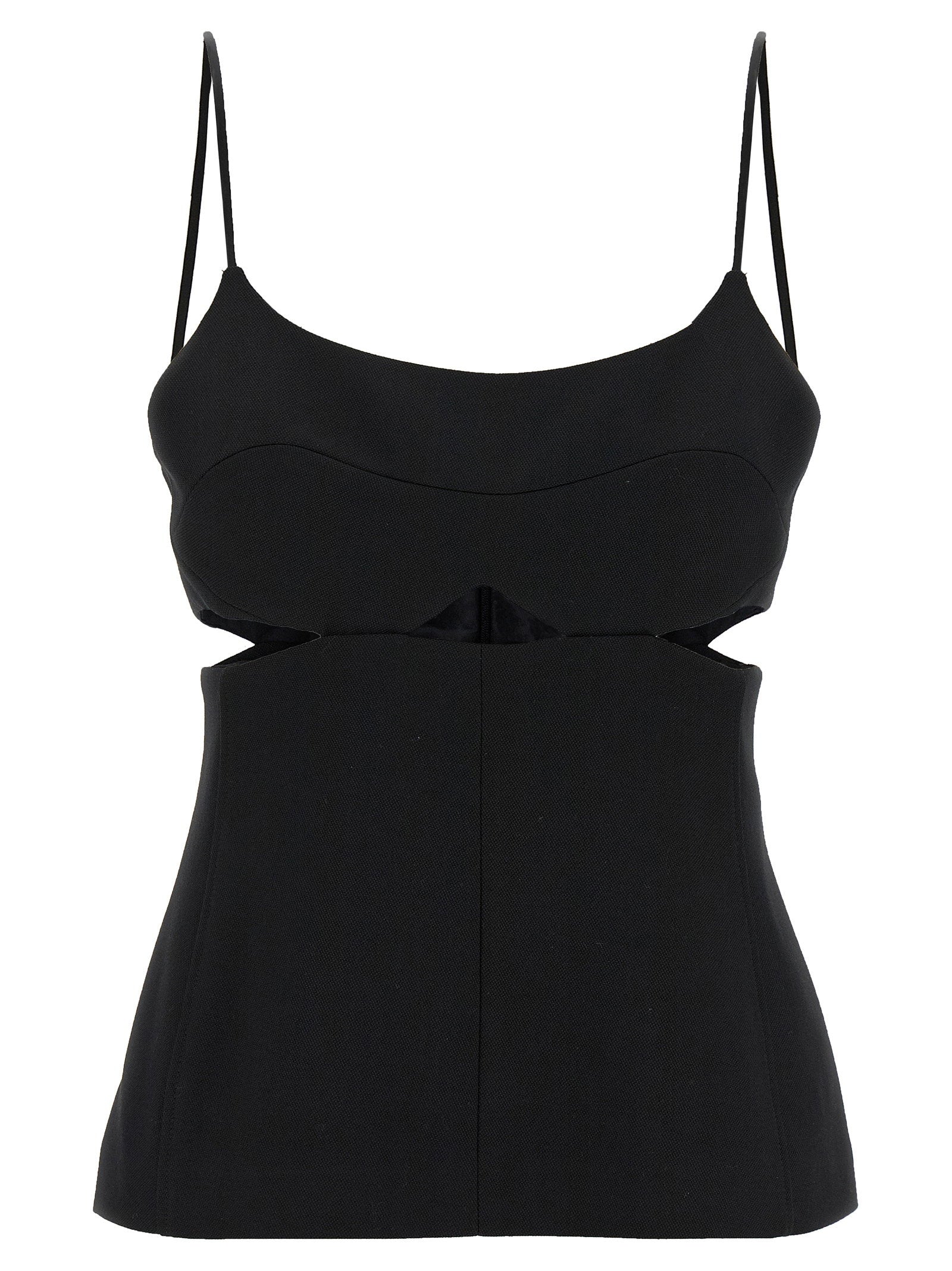 Victoria Beckham Cut-Out Tank Top — Black