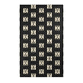 Geometric Retro Black & Beige Accent Rug