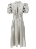 Rotate Birger Christensen Sequin Midi Dress — Silver