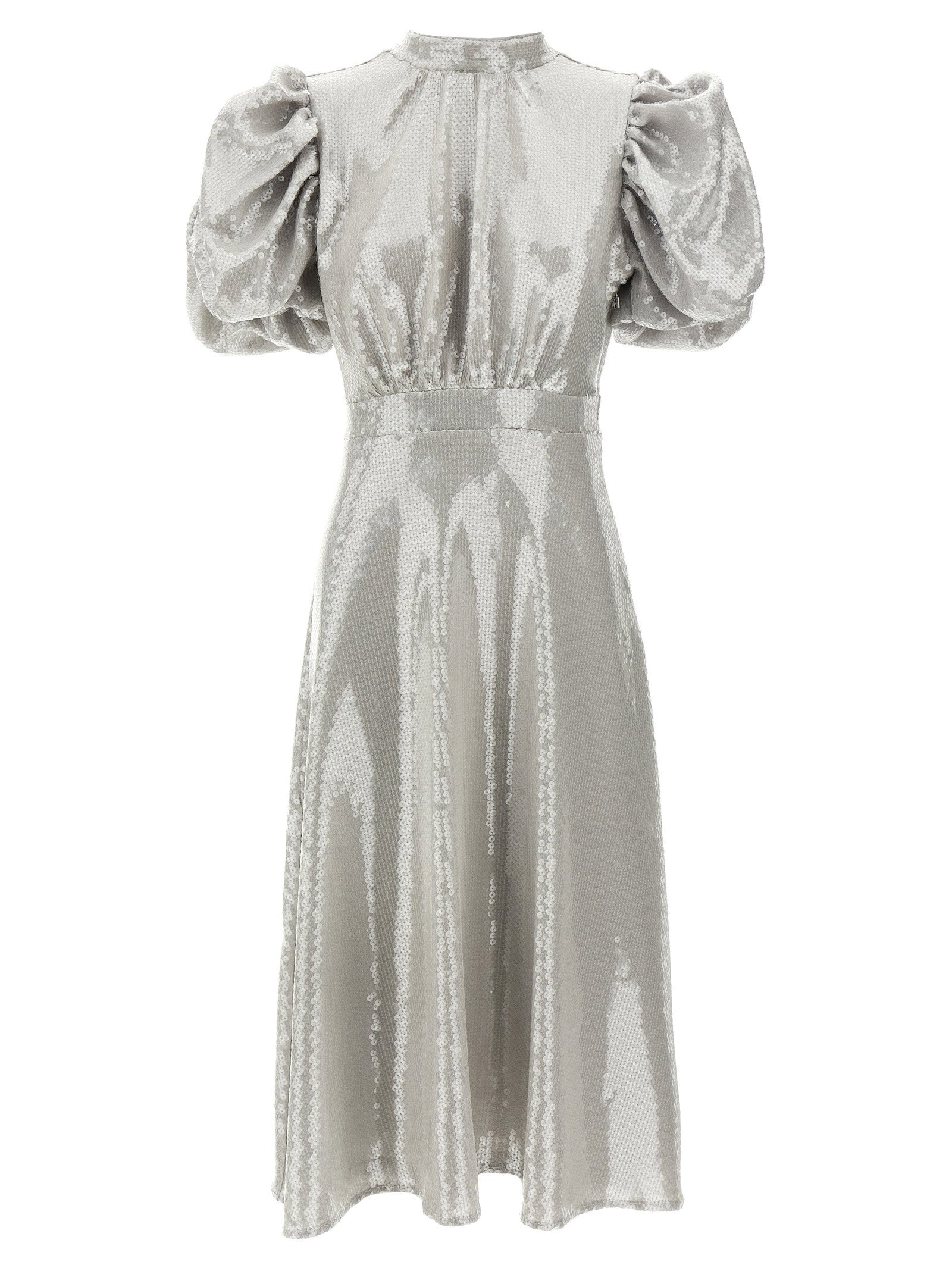 Rotate Birger Christensen Sequin Midi Dress — Silver
