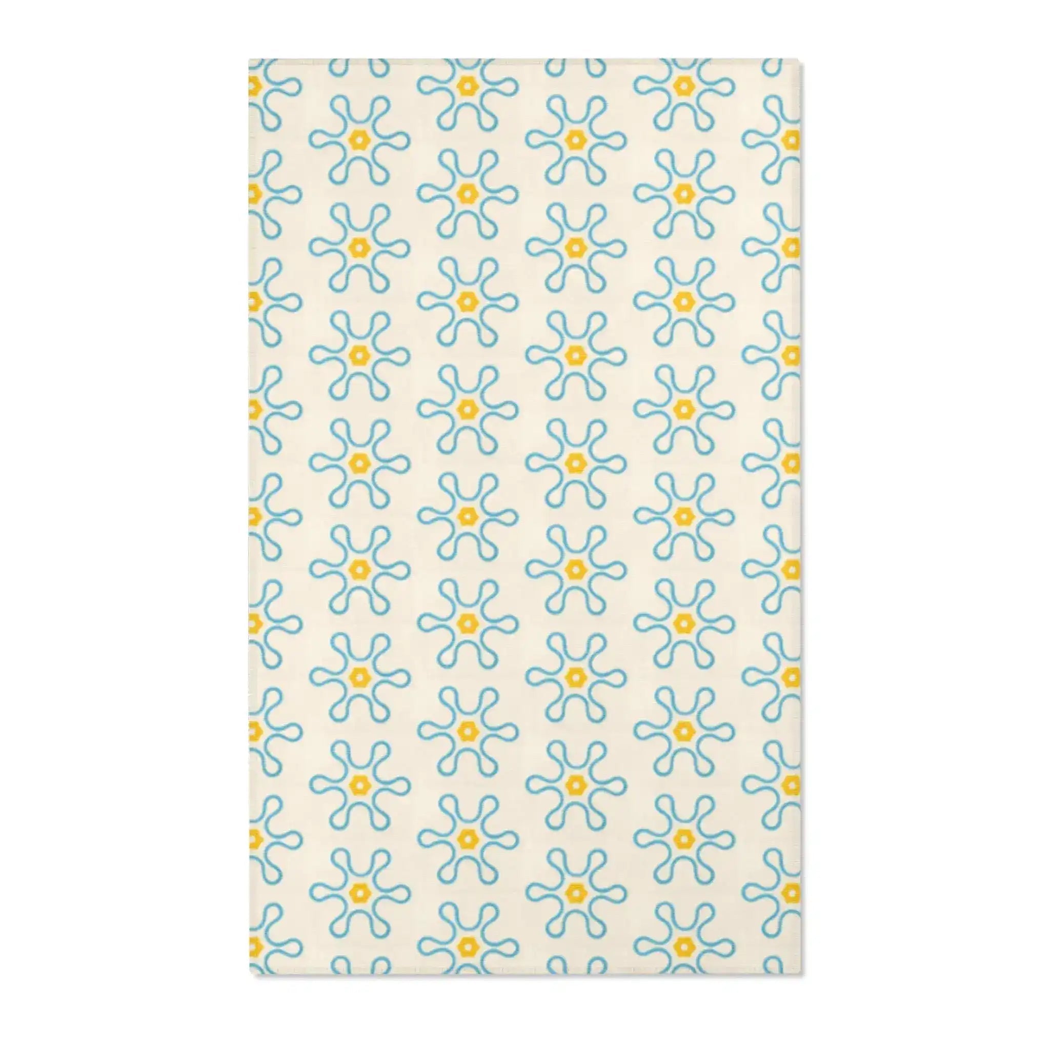 Blue and Yellow Floral Accent Rug