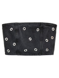 Rotate Birger Christensen Studded Denim Blouse — Black
