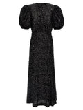 Rotate Birger Christensen Sequin Midi Dress — Black