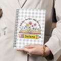 Libro Personalizado Flor Lápiz Cuadernos A5 espiral con 120 páginas rayadas Volver a la escuela Día del Maestro Regalo de cumpleaños para el profesor
