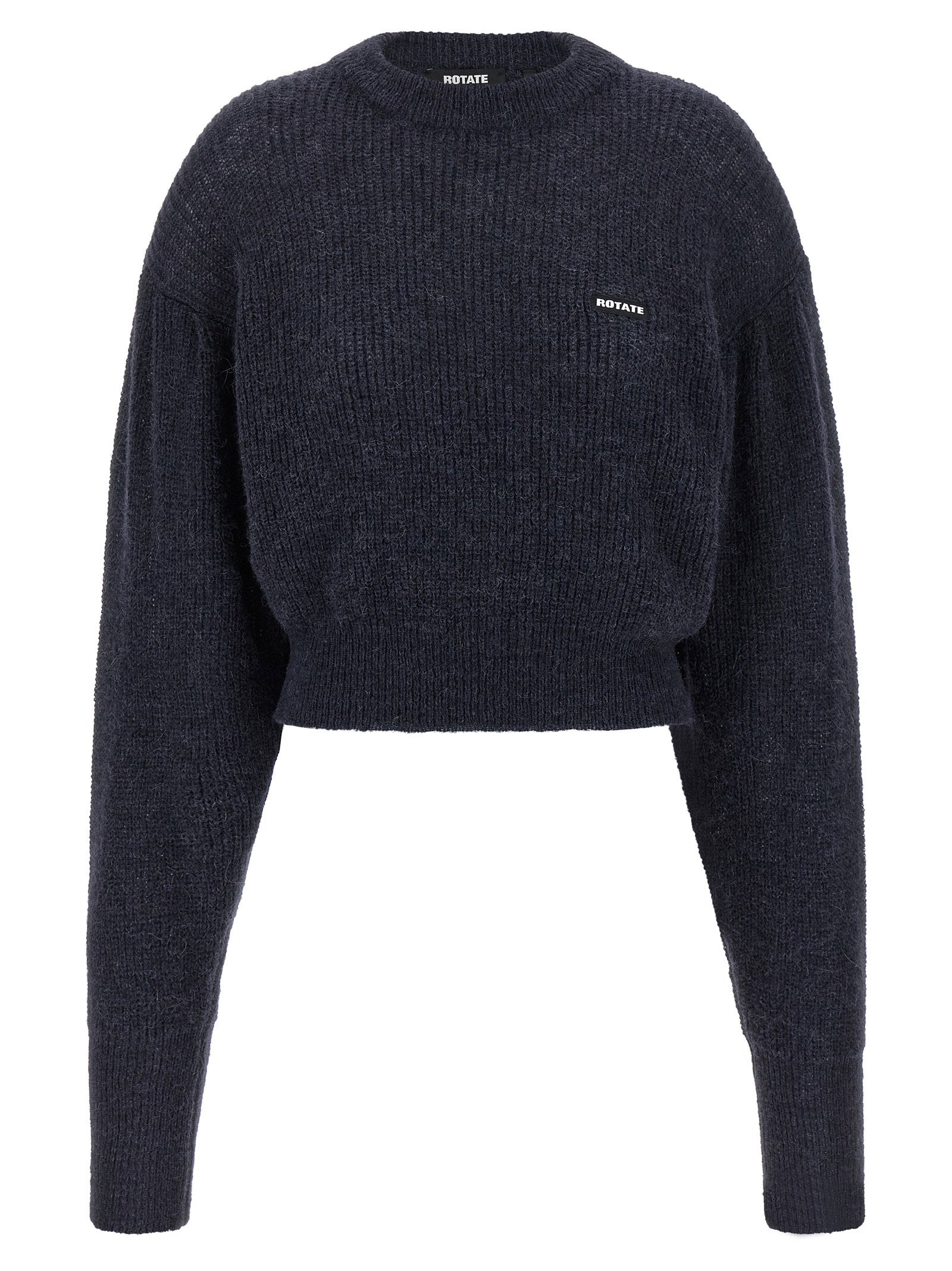 Rotate Birger Christensen Alpaca-Wool Blend Knit Sweater — Charcoal