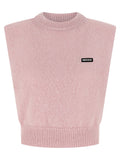 Rotate Birger Christensen Knit Cropped Vest — Pink