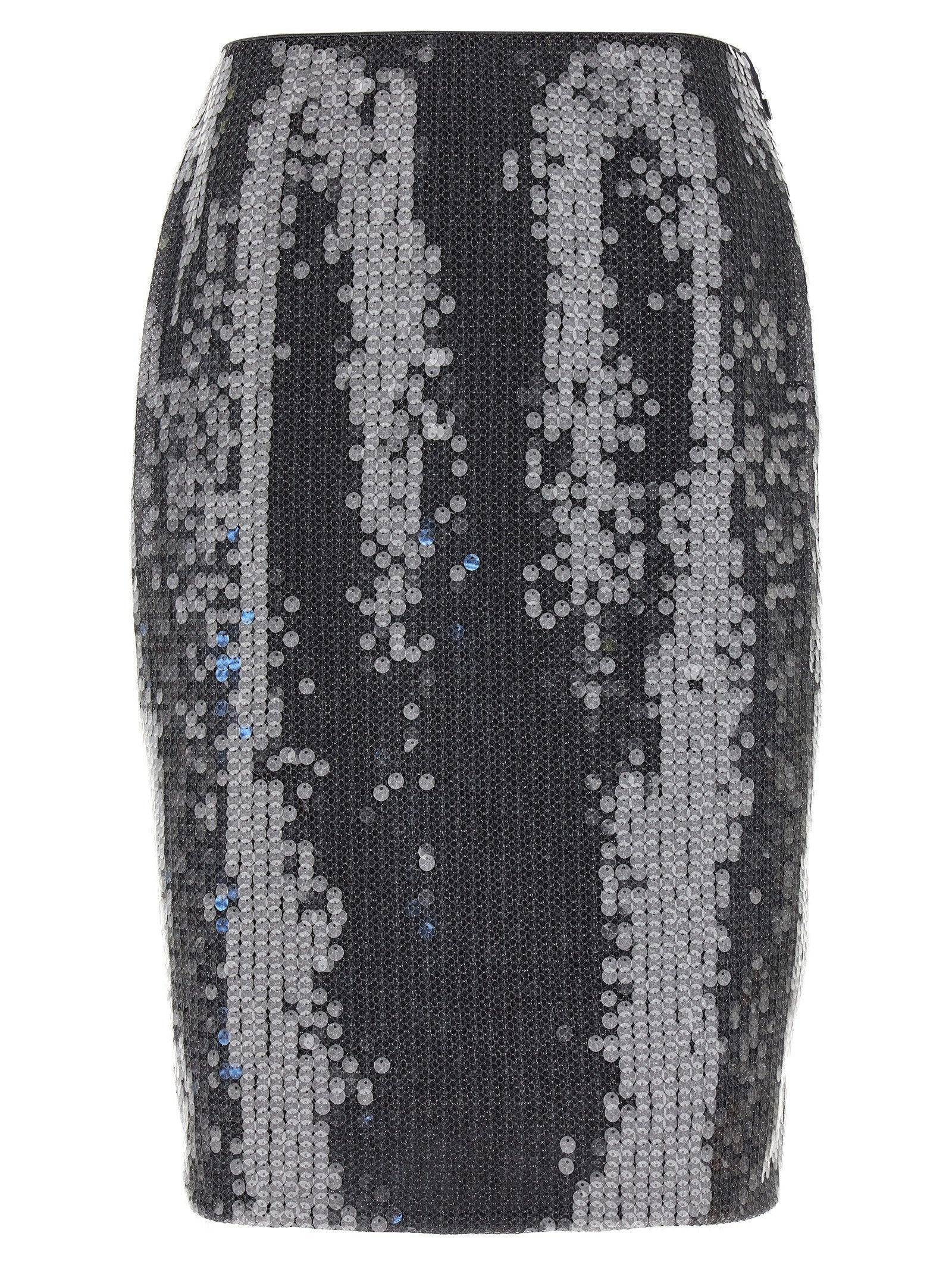 Rotate Birger Christensen Sequin Midi Skirt — Black
