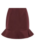 Rotate Birger Christensen Flounced Satin Skirt — Burgundy