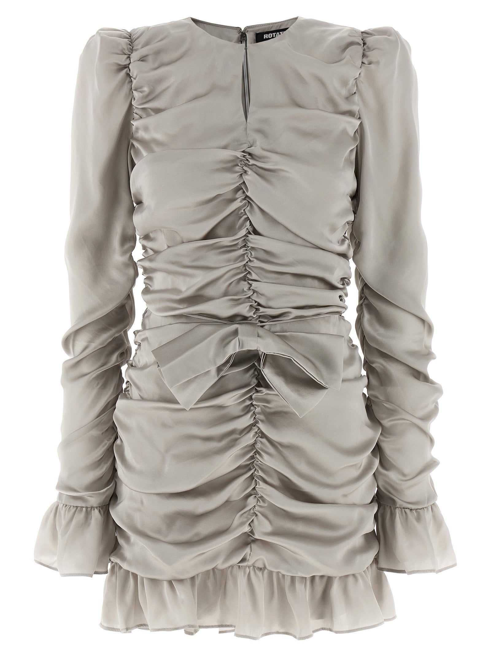Rotate Birger Christensen LS Mini Bow Dress — Beige