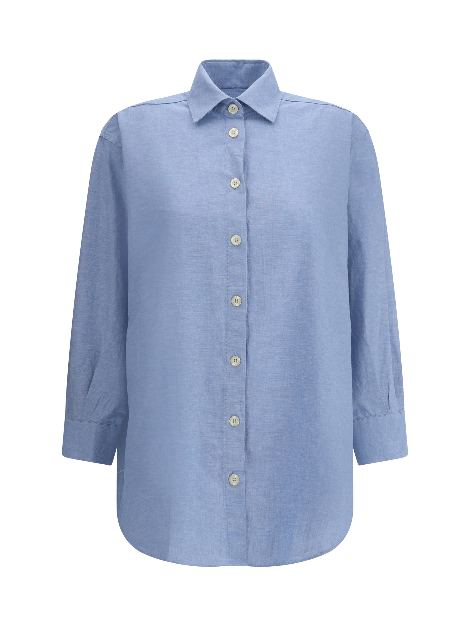 Deperlu Oversized Cotton Shirt — Blue