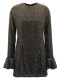 Rotate Birger Christensen Beaded Sequin Appliqué Dress — Charcoal