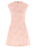 Rotate Birger Christensen Flower Jacquard Mesh Dress — Pink