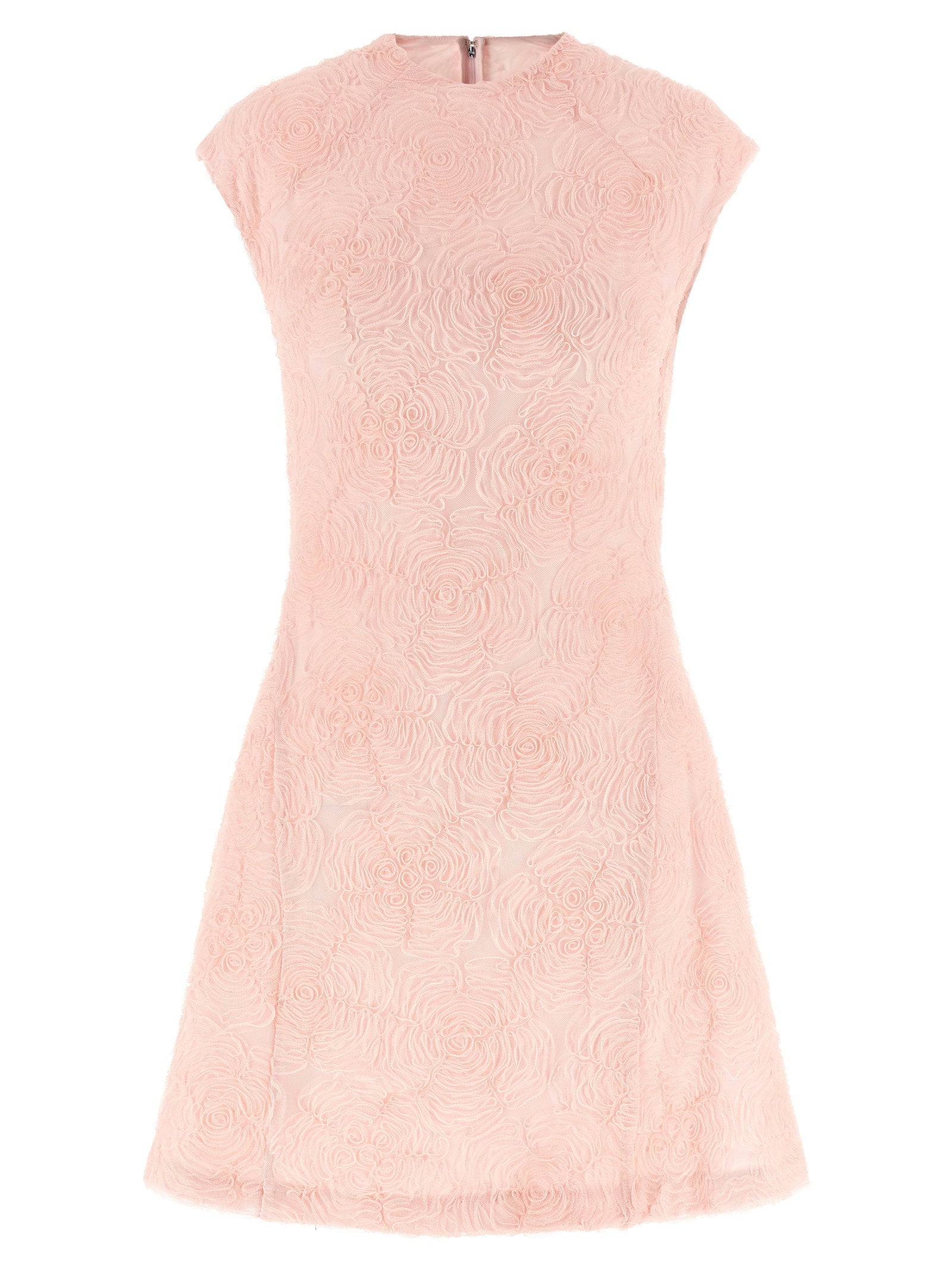 Rotate Birger Christensen Flower Jacquard Mesh Dress — Pink