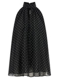 Rotate Birger Christensen Micro Floral Halterneck Tank Top — Black