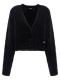 Rotate Birger Christensen Brushed Wool-Blend Knit Cardigan — Black