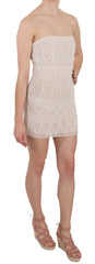 Women's Beaded Silk Dress Beige