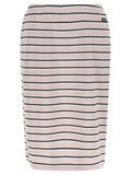 Rotate Birger Christensen Striped Jersey Midi Skirt — Cream