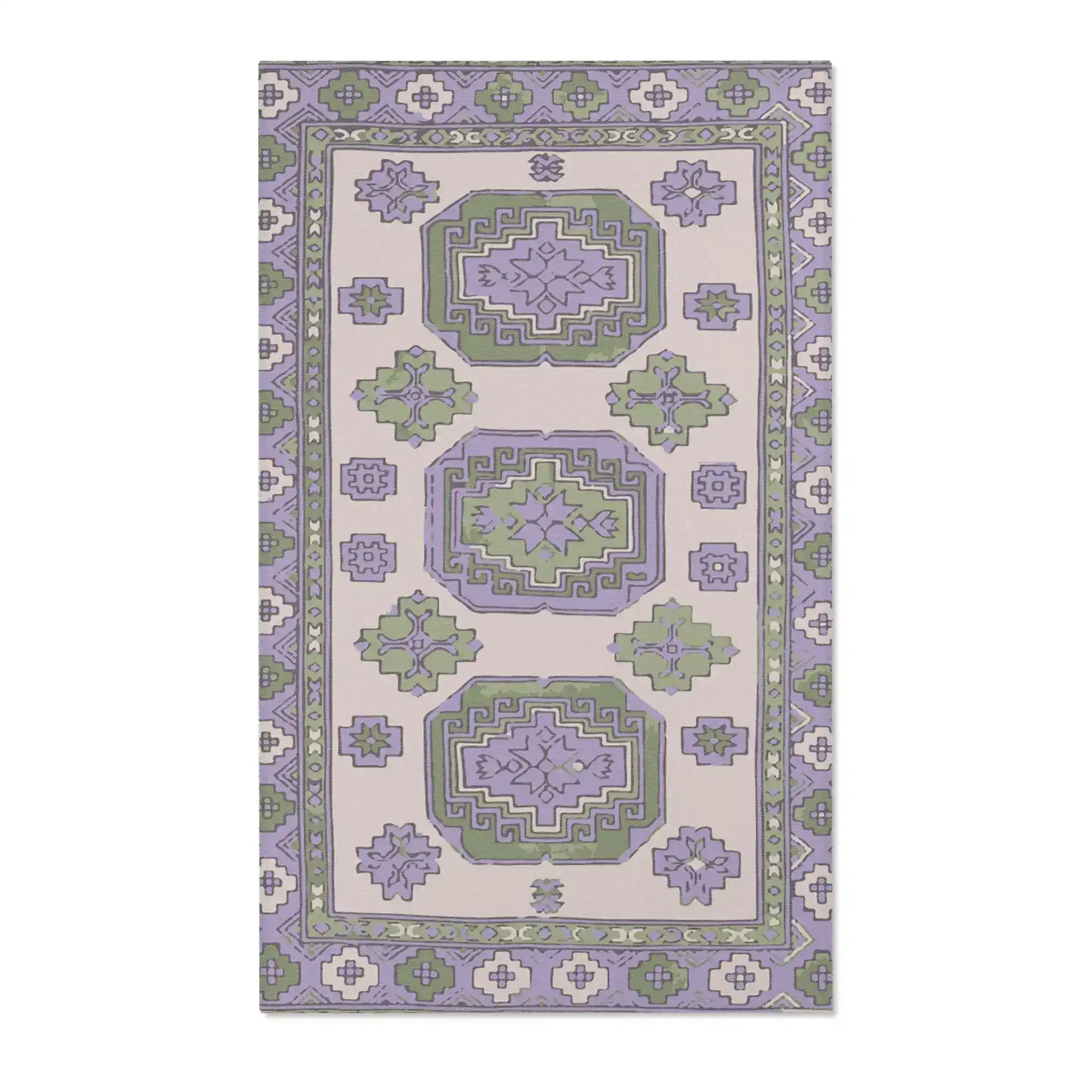 Geometric Lavender and Sage Southwestern Accent Rug