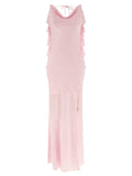 Rotate Birger Christensen Maxi Waterfall Dress — Pink