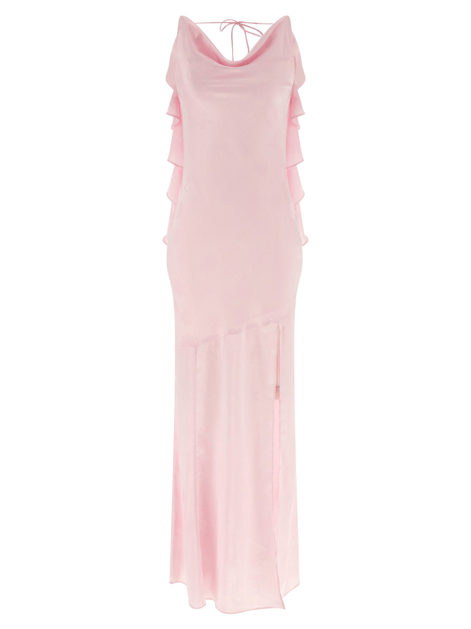 Rotate Birger Christensen Maxi Waterfall Dress — Pink