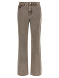 Rotate Birger Christensen Straight-Leg Denim Jeans — Taupe