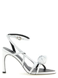 Rotate Birger Christensen Leather Knot Heel Sandal — White
