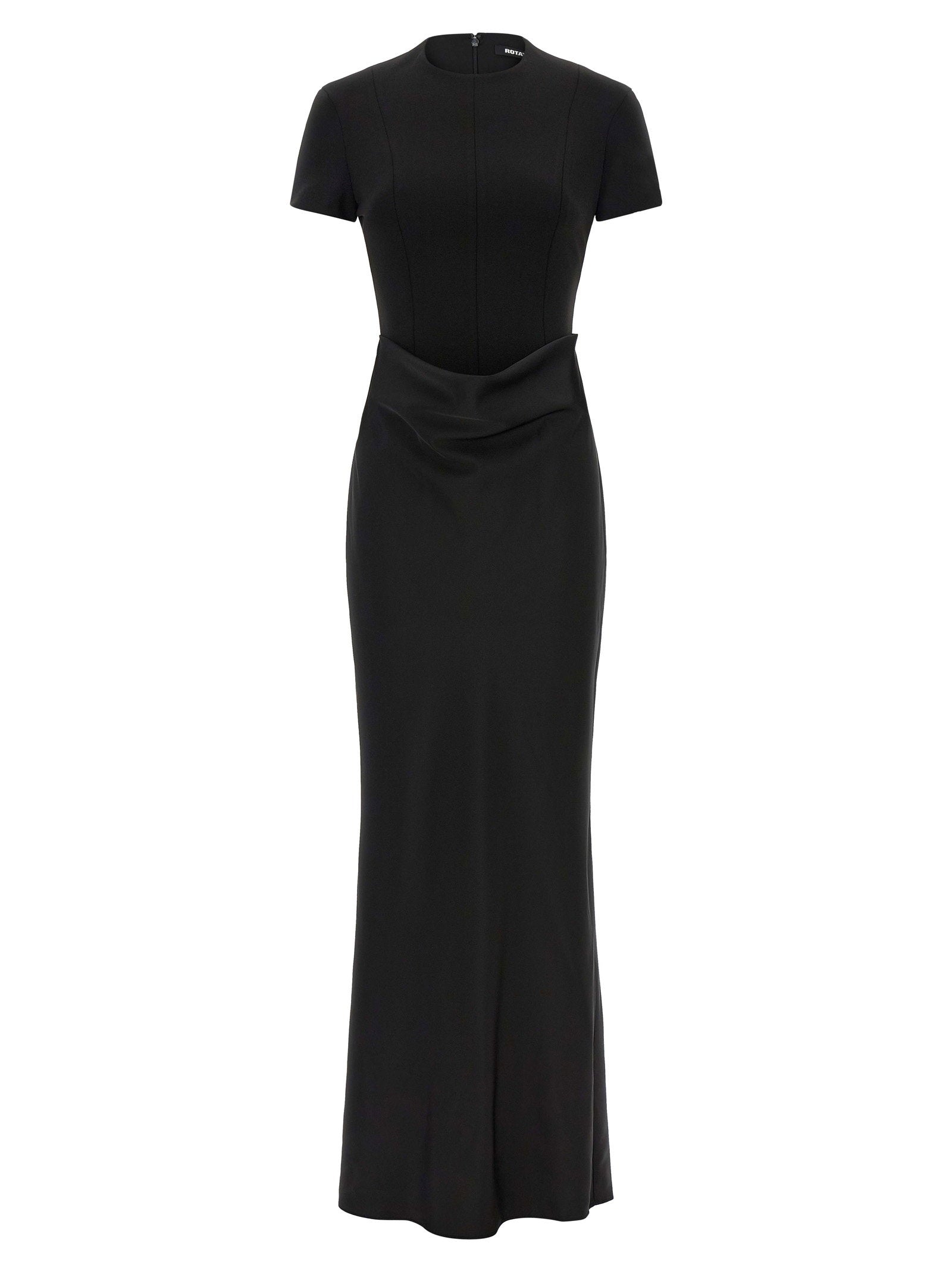 Rotate Birger Christensen Draped Waist Mermaid Dress — Black