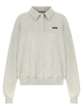 Rotate Birger Christensen Organic Cotton Oversized Polo Shirt — grey