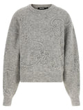 Rotate Birger Christensen 3D Floral Jacquard Sweater — Grey