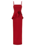 Rotate Birger Christensen 3D Floral Detail Dress — Red