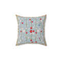 Blue Songbirds & Carnations Throw Pillow