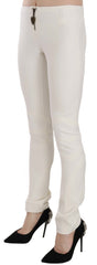 Women's Mid Waist Skinny Dress Trousers White Folies Viscose Elastane