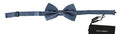 Men's Blue Silk Adjustable Neck Papillon Bow Tie