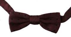Men's Purple Dotted Silk Adjustable Neck Papillon Bow Tie