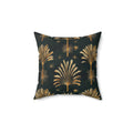 Golden Palm Fronds Throw Pillow