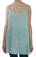 Women's Blue Sleeveless Spaghetti Dress Blouse Viscose