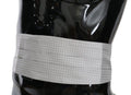 Men's Gray Patterned Waist Belt Silk Cummerbund