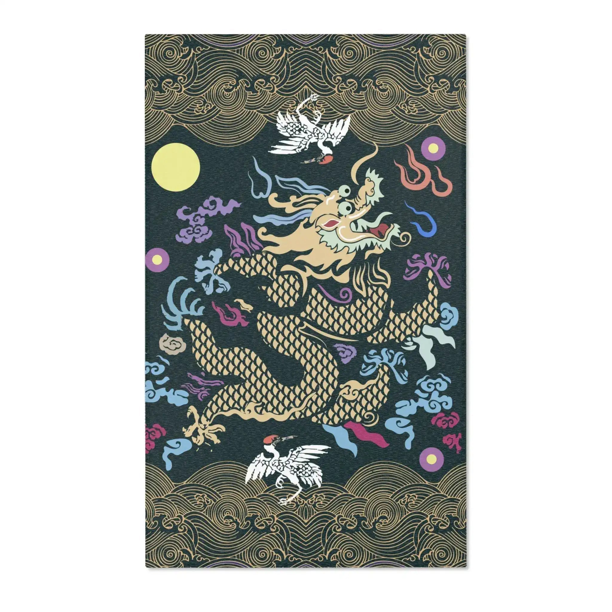 Midnight Celestial Dragon Accent Rug