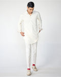 Square Henley Shirt Kurta By KYNAH, Luxury Indian Fashion & Bridal Wear