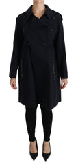 Coat Blue Cotton Women Trench Jacket Clothing
