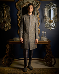 Steel Grey Sherwani Set By KYNAH, Luxury Indian Fashion & Bridal Wear