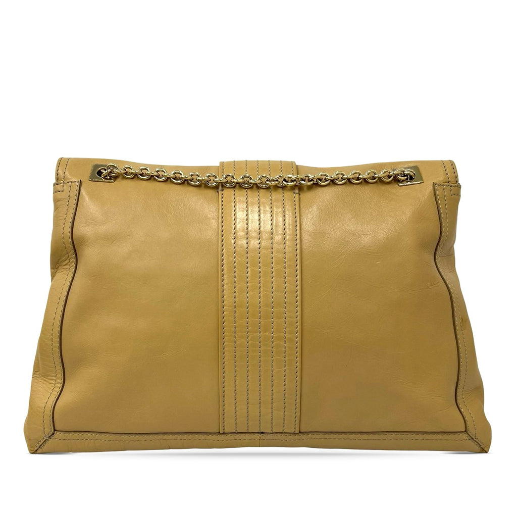 Leather Maxi Baguette Flap Bag