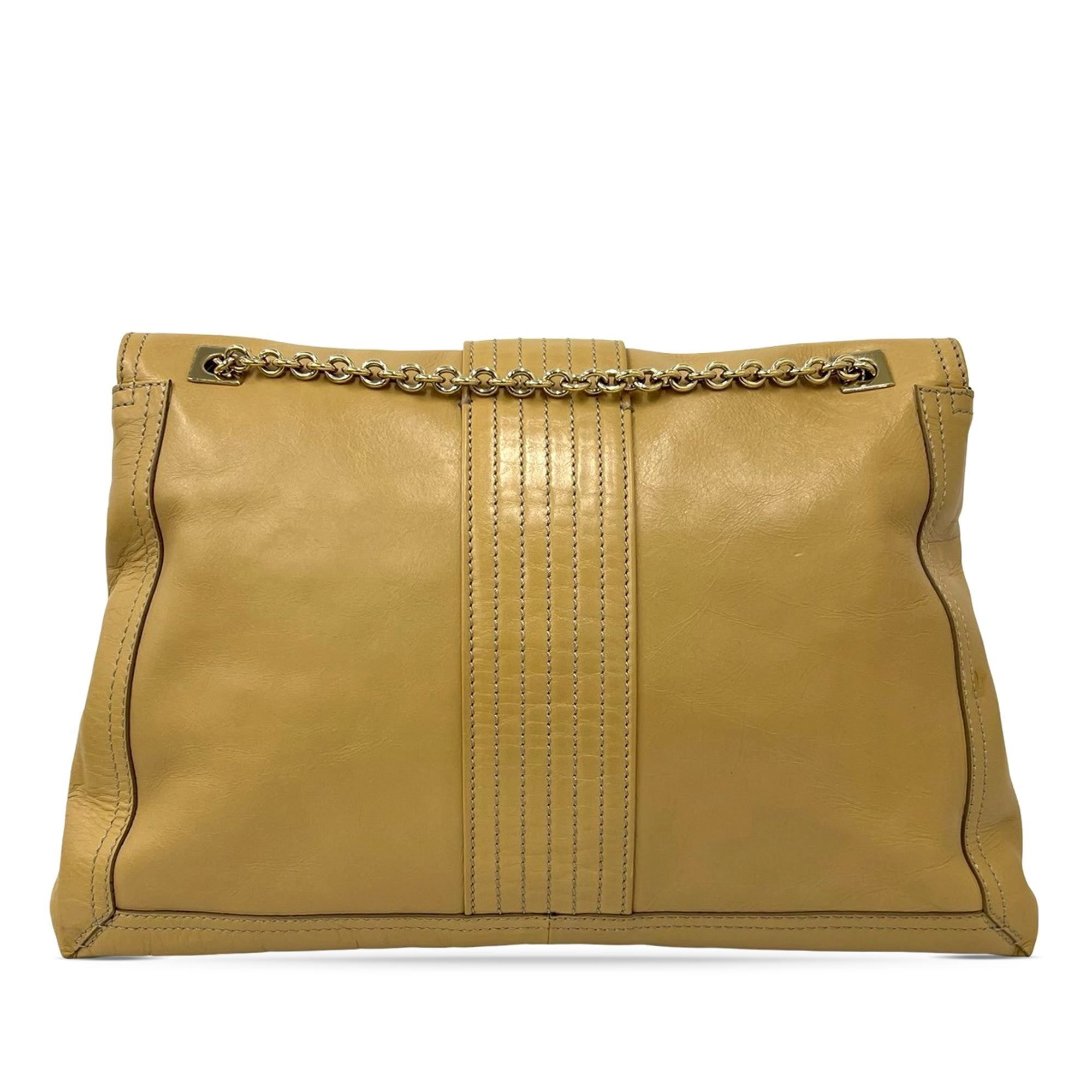 Leather Maxi Baguette Flap Bag