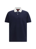 Gucci Stretch Cotton Piqué Polo — Navy