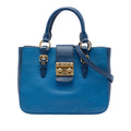 Bicolor Goatskin Madras Satchel