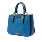 Bicolor Goatskin Madras Satchel