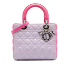Medium Bicolor Lambskin Cannage Lady Dior