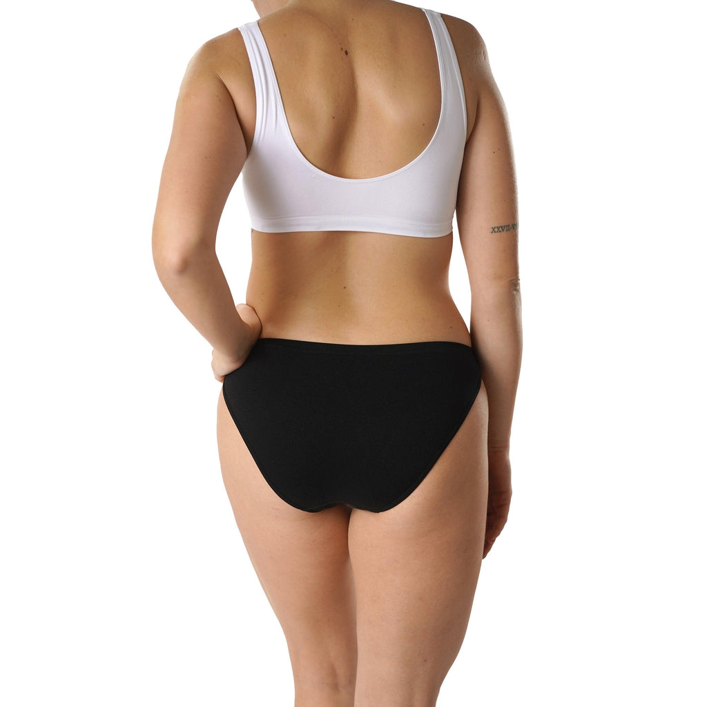 FEVI | Pack de 6 Braguitas Tiro Bajo |  1 o 3 Colores Diferentes: Blanco, Negro y Beige | Talla Única: M-L
