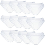 FEVI | Pack de 12 Braguitas Tiro Medio en 1 o 3 Colores Diferentes: Blanco, Negro y Beige | Talla única M-L